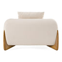 Fleury - Contemporary Cream Fabric and Walnut Lounge Chair