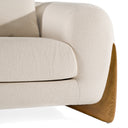 Fleury - Contemporary Cream Fabric and Walnut Lounge Chair