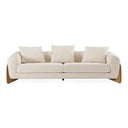 Fleury - Contemporary Cream Fabric and Walnut RAF Sectional Sofa