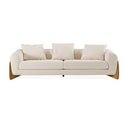 Fleury - Contemporary Cream Fabric and Walnut Lounge Chair
