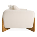 Fleury - Contemporary Cream Fabric and Walnut Sofa