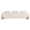 Fleury - Contemporary Cream Fabric and Walnut Sofa