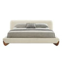 Fleury - Contemporary Cream Fabric and Walnut Bedroom Set
