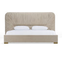 Florence - Modern Beige Velvet + Gold Bed