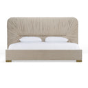 Florence - Modern Beige Velvet + Gold Bed