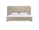 Florence - Modern Beige Velvet + Gold Bed