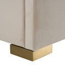 Florence - Modern Beige Velvet + Leatherette Bedroom Set