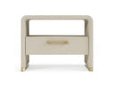 Florence - Modern Beige Leatherette + Gold Nightstand