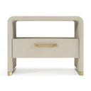 Florence - Modern Beige Leatherette + Gold Nightstand