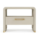 Florence - Modern Beige Leatherette + Gold Nightstand