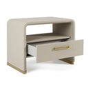 Florence - Modern Beige Leatherette + Gold Nightstand