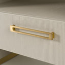 florence - modern beige velvet + leatherette bedroom set