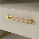 Florence - Modern Beige Velvet + Leatherette Bedroom Set