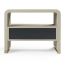Florence - Modern Beige Leatherette + Gold Nightstand