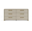 Florence - Modern Beige Leatherette + Gold Chest