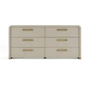 Florence - Modern Beige Leatherette + Gold Dresser