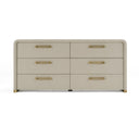 Florence - Modern Beige Leatherette + Gold Dresser