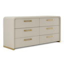 Florence - Modern Beige Leatherette + Gold Dresser