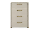 Florence - Modern Beige Leatherette + Gold Chest
