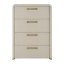 Florence - Modern Beige Velvet + Gold Bed
