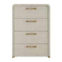 Florence - Modern Beige Leatherette + Gold Chest