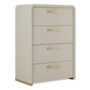 Florence - Modern Beige Leatherette + Gold Chest