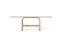 Florence - Modern Glass + Natural Oak + Gold Dining Table