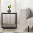 Moab 18" Side Table with Glass Top in Oxidized Black, view 3