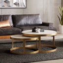 Michaelangelo 36" Nesting Coffee Table with White Marble Top, view 3