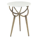 Mojave 16" Side Table with White Marble and Antique Brass Base, Set of 2, view 2