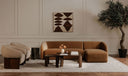 Faye Left Sectional Tan Faux Mohair
