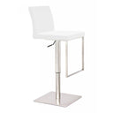 Folsum - Modern White Adjustable Bar Stool