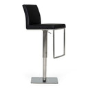 Folsum - Modern Black & Brushed Stainless Steel Adjustable Bar Stool