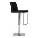 Folsum - Modern Black & Brushed Stainless Steel Adjustable Bar Stool