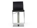 Folsum - Modern Black & Brushed Stainless Steel Adjustable Bar Stool