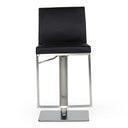 Folsum - Modern Black & Brushed Stainless Steel Adjustable Bar Stool