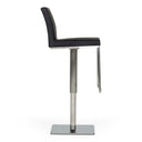 Folsum - Modern Black & Brushed Stainless Steel Adjustable Bar Stool