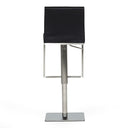 Folsum - Modern Black & Brushed Stainless Steel Adjustable Bar Stool