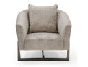 Forbis - Contemporary Light Grey Fabric + Bronze Accent Chair