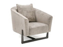 Forbis - Contemporary Light Grey Fabric + Bronze Accent Chair