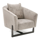 Forbis - Contemporary Light Grey Fabric + Bronze Accent Chair
