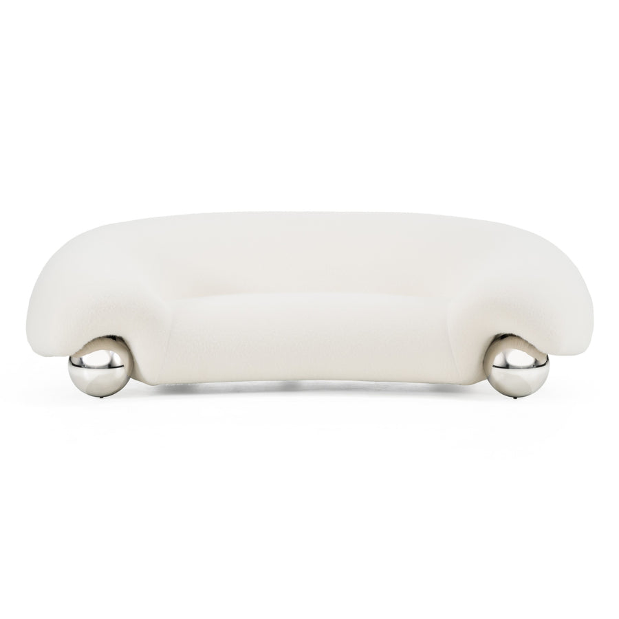 Fortune - Contemporary White Fabric Sofa