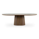 Foster - Contemporary White Ceramic + Walnut Oval Dining Table