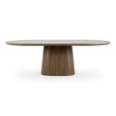 Foster - Contemporary White Ceramic + Walnut Oval Dining Table