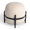 Fouston - Contemporary White Sherpa Pouf