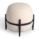 Fouston - Contemporary White Sherpa Pouf