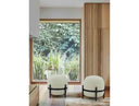 Fouston - Contemporary White Sherpa Pouf