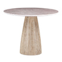 Palm Springs 48" Gathering Table with Brown Lajaria Marble  and Whitewash Modern Base
