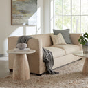 Palm Springs 22" Round Side Table with White Marble and Whitewash Modern Base, view 3