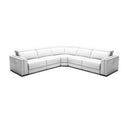 Frazier - Modern Tan Leather Sectional Sofa with 3 Recliners
